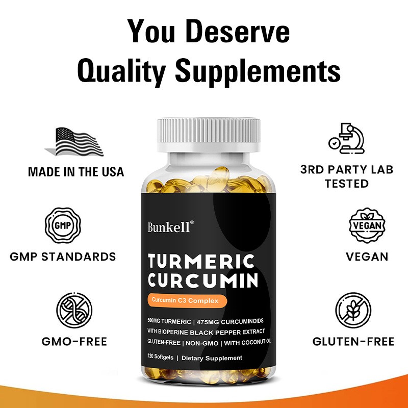 Turmeric – (with black pepper extract)-Joint Health-Natural Ingredients,2 bottle
