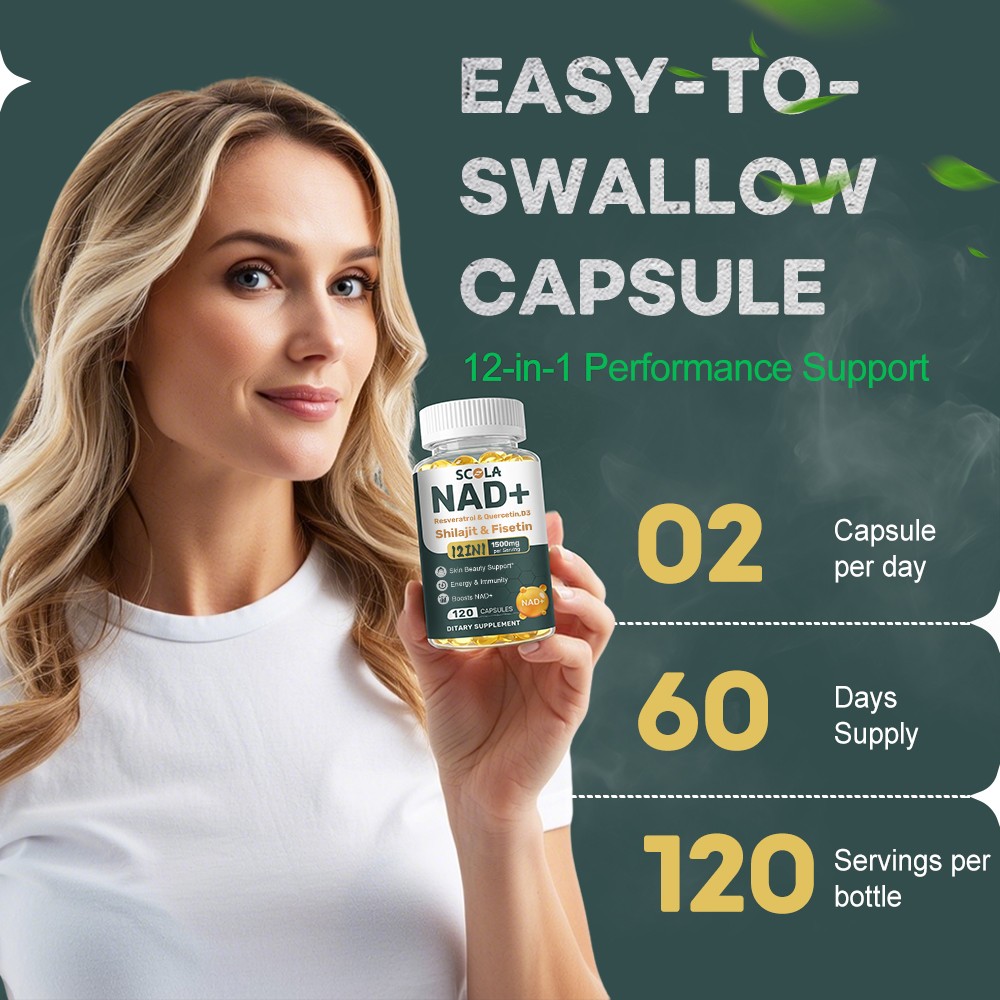 NAD+ Supplement 1500mg with Resveratrol | Cellular Health & Energy | 240Caps