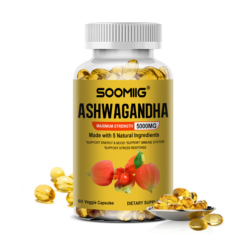Organic Ashwagandha Capsules Supplement Stress Support Enhance Physical Fitness