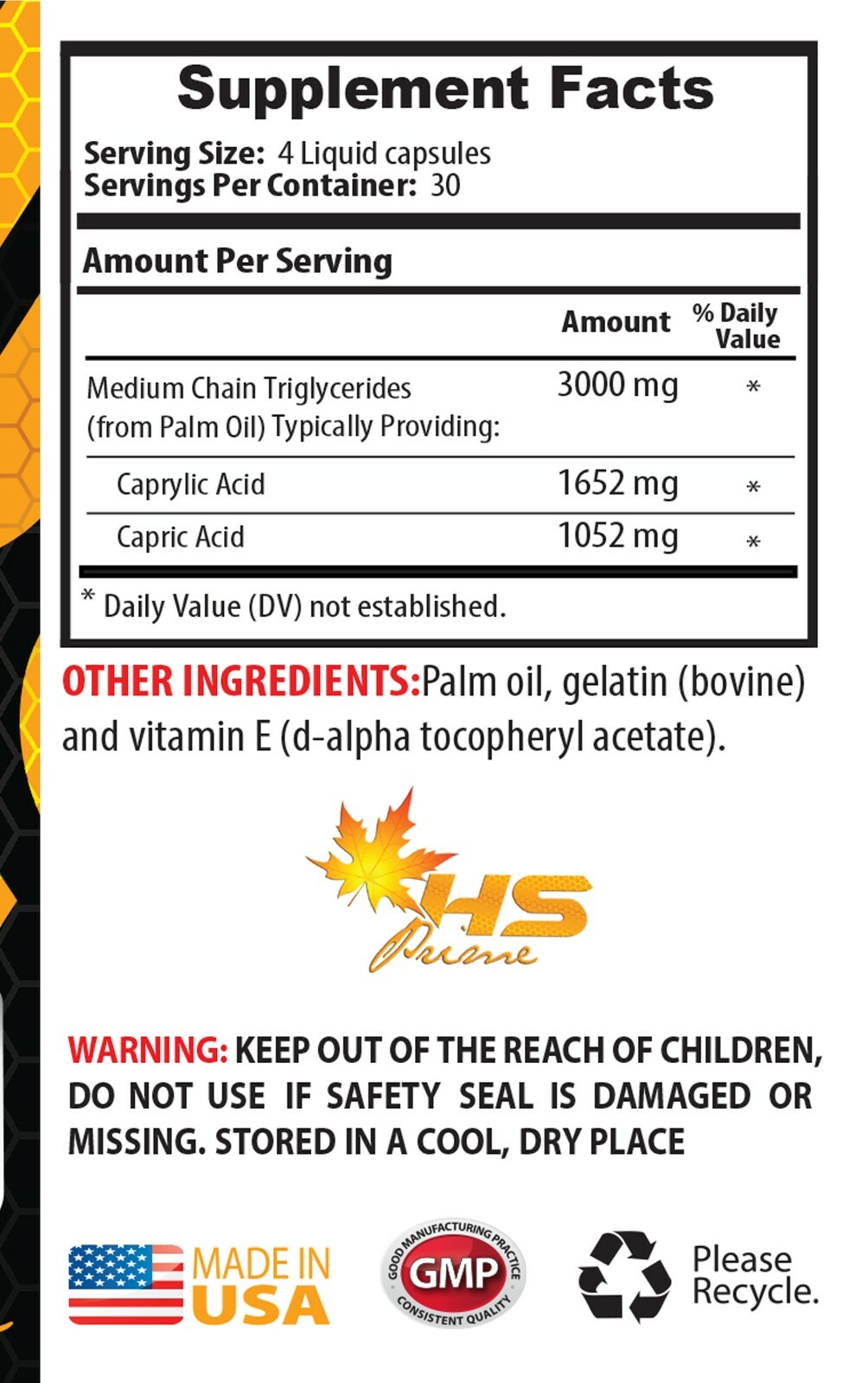 energy supplement – MCT OIL 3000MG – medium chain triglyceride oil 2B