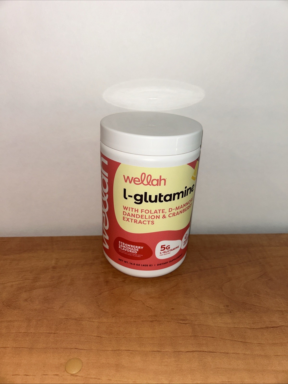 wellah L-Glutamine Powder with Folate Dandelion Uva Ursi Cranberry 5g Supplement