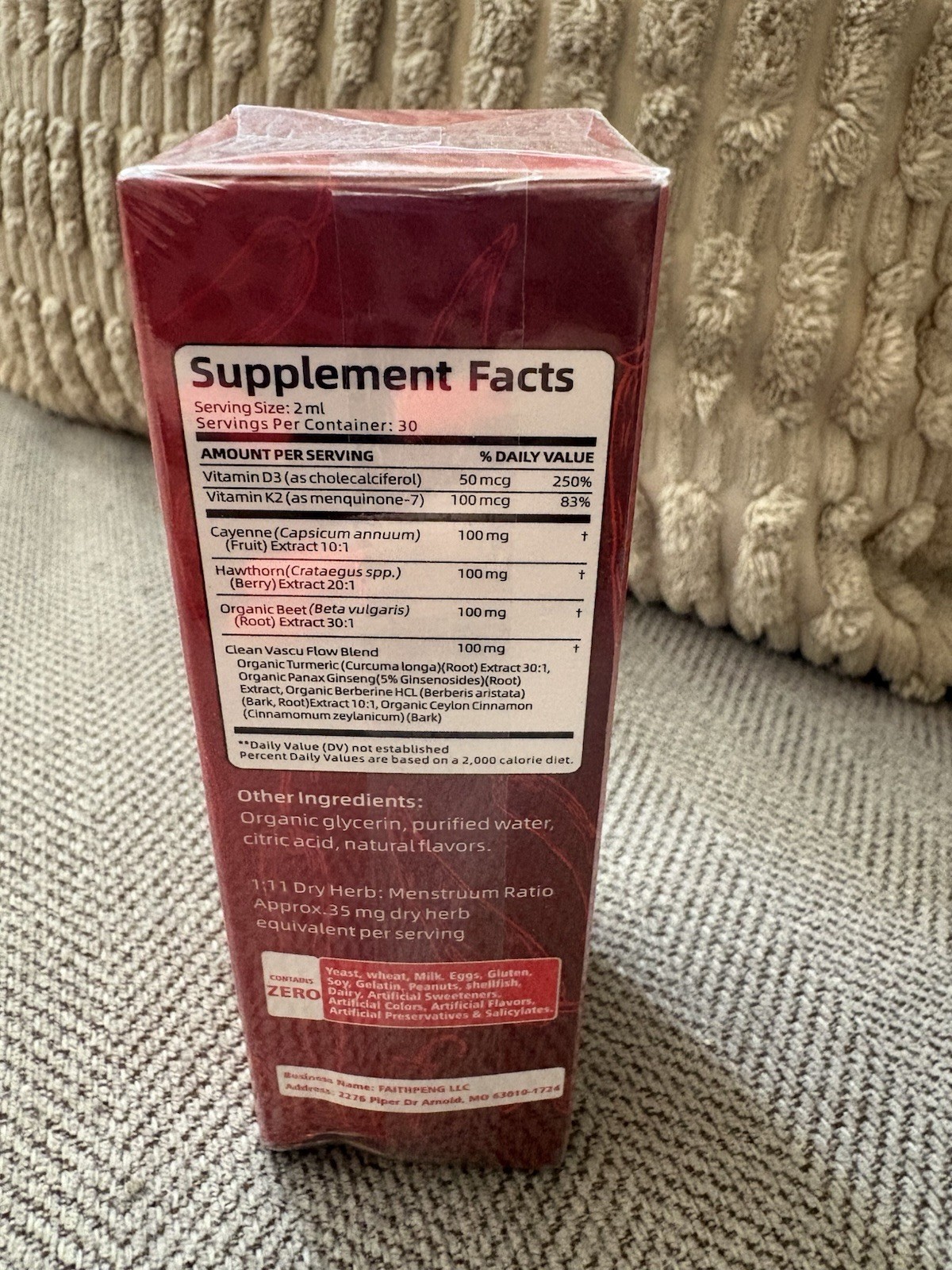 LAMFOA Cayenne Pepper Liquid Drops Vegan Gluten-Free Sugar-Free 2 fl oz (60mL)