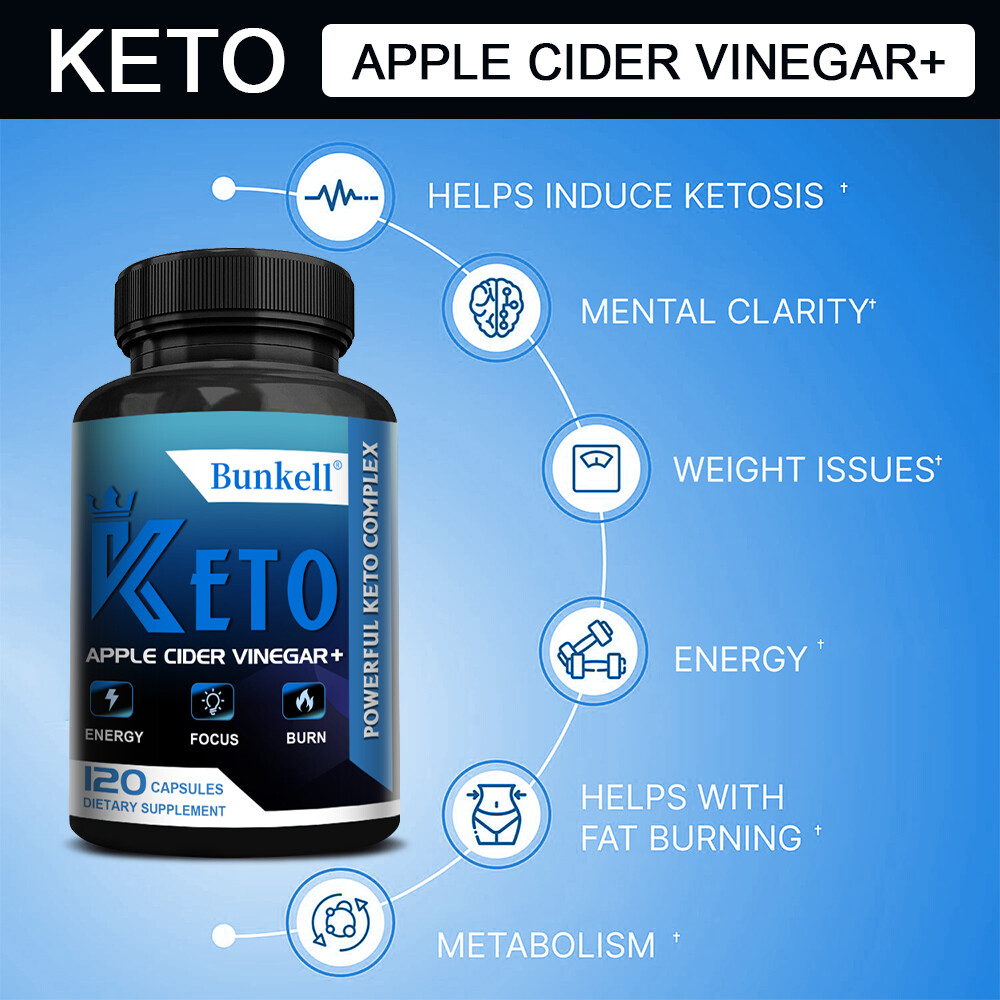 Keto with apple cider vinegar slim weight loss capsules diet supplement fat burn