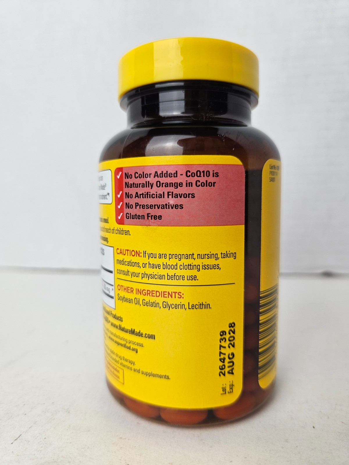Nature Made CoQ10 100mg Dietary Supplement 120 Softgels Exp 08/2028
