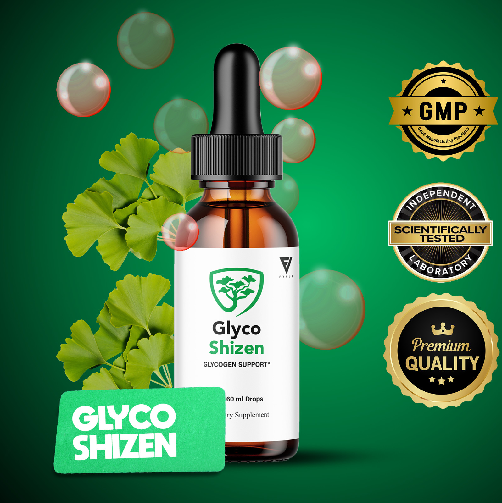 (3 Pack) Glyco Shizen Drops GlycoShizen Advanced Liquid Drop Supplement (6oz)