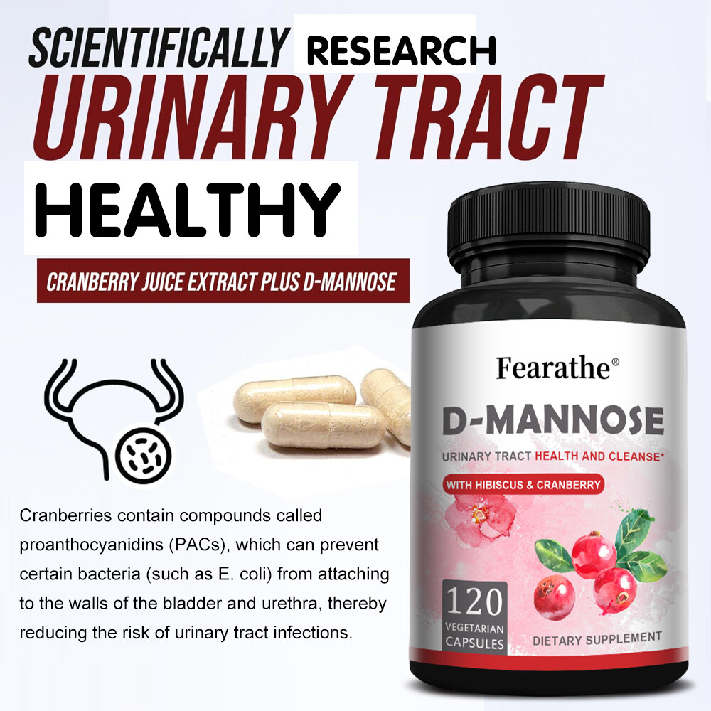 D-Mannose Capsules Veggie Caps 1000mg 100% Pure UTI Relief Urinary Tract