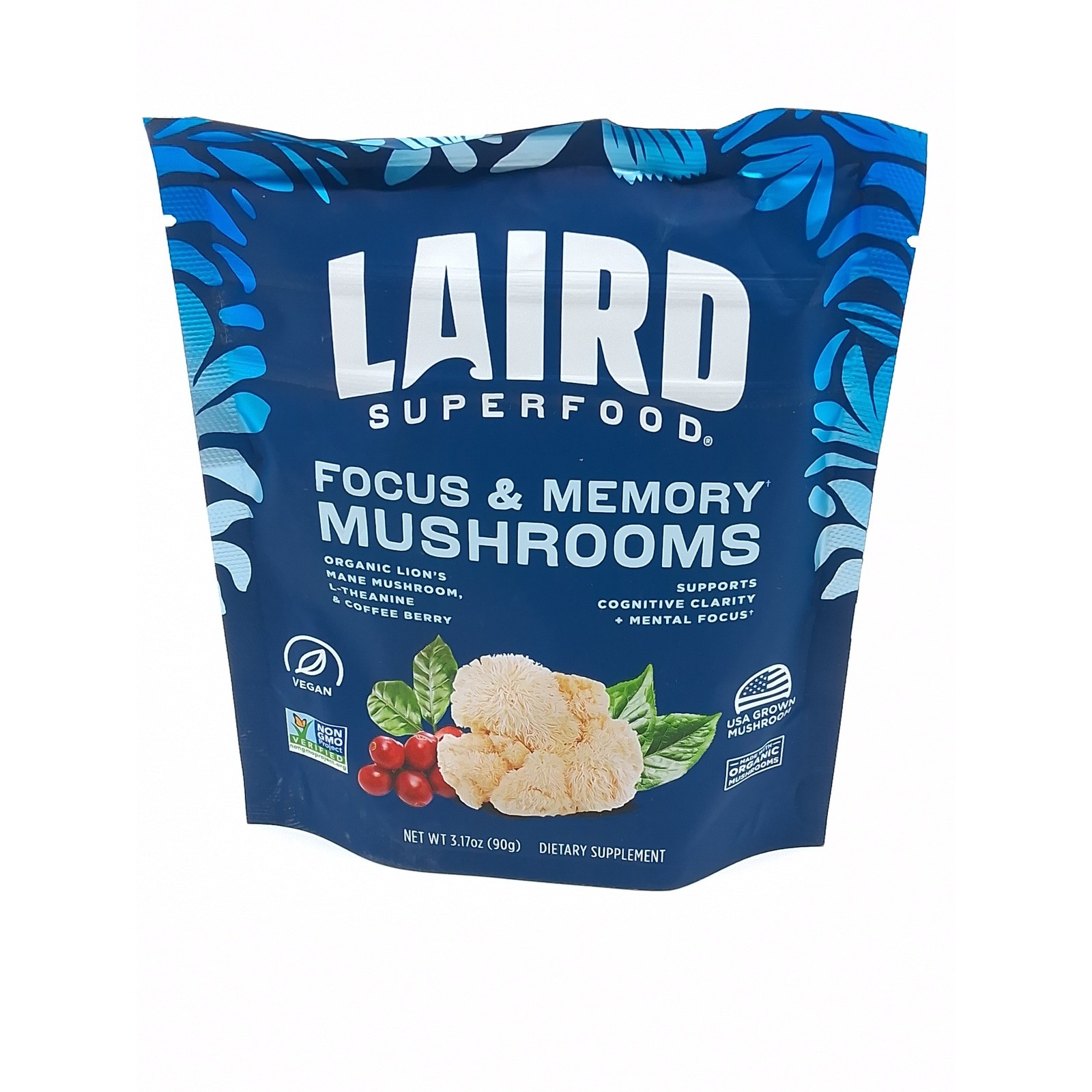 Laird Focus and Memory Mushrooms Lion’s Mane L-Theanine 3.17 oz BB 2/2027
