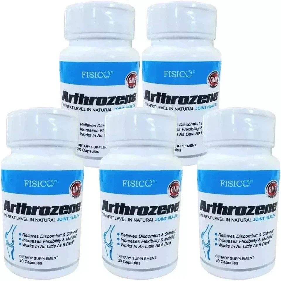 5 pack Fisico Arthrozene Natural Joint Health Supplement 30 Capsules Exp 12/26