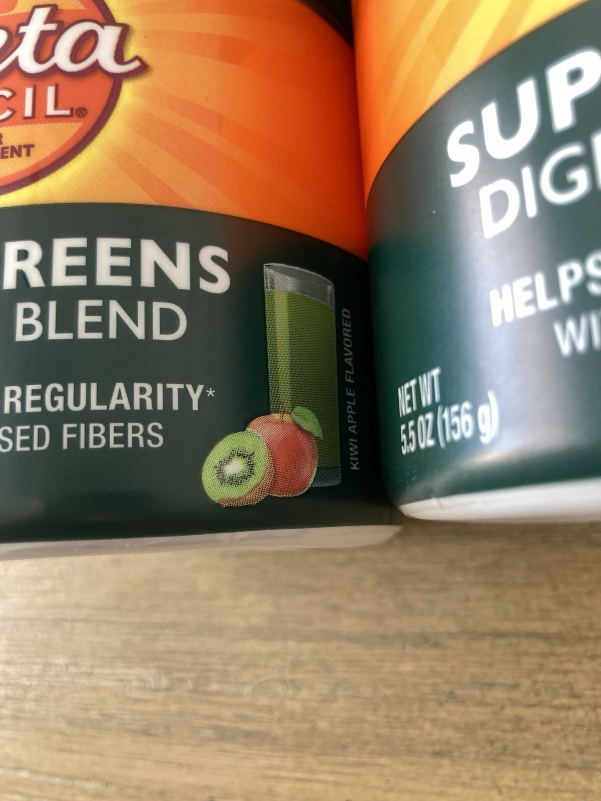 3 Metamucil Super Greens Digestive Blend Powder Fiber Kiwi Apple 5.5 Oz NEW