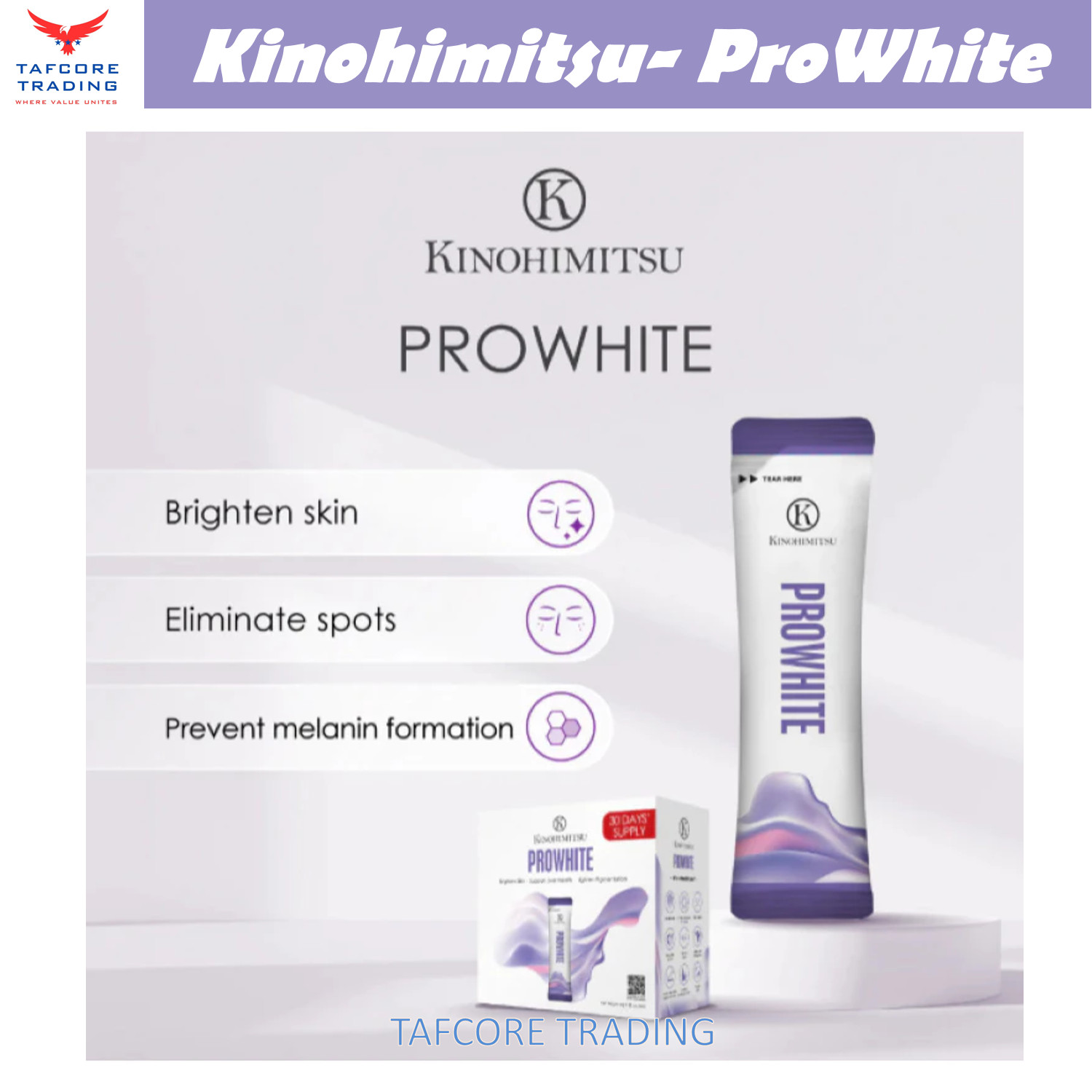 Kinohimitsu ProWhite 8g x 15 sachets Brighten Skin Eliminate Spot Mix Blueberry