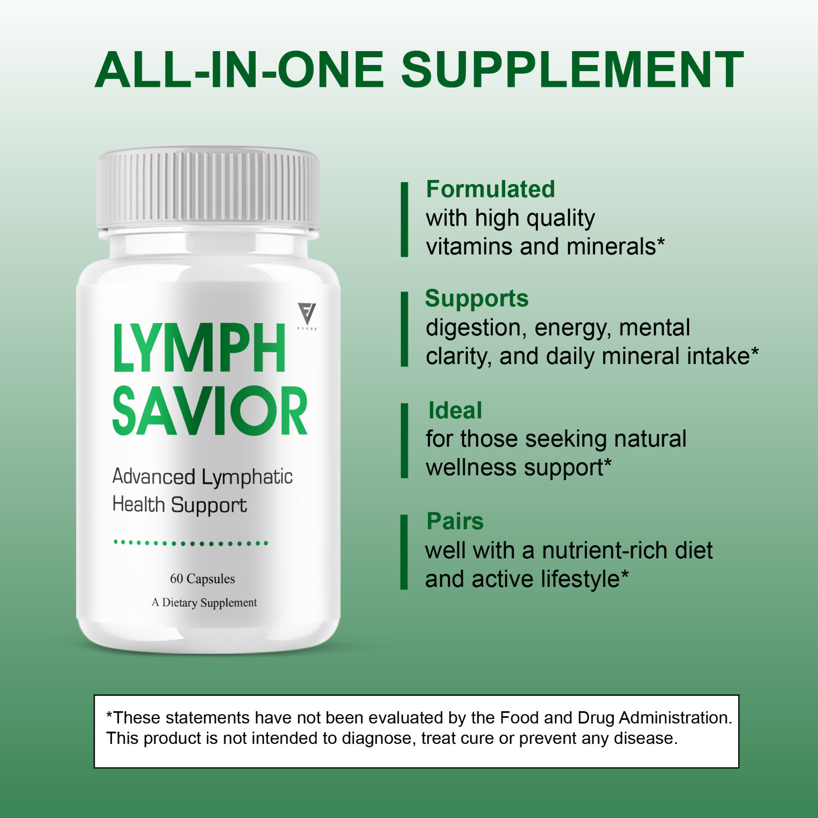 Lymph Savior Lymphatic Health, LymphSavior Support (60 Capsules)