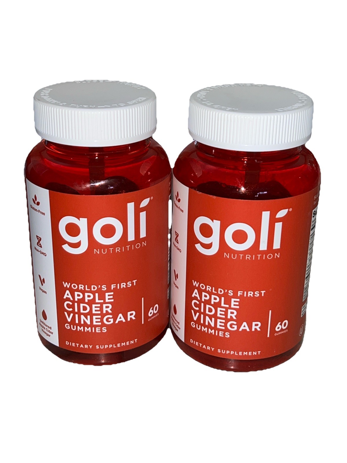 Goli Nutrition Apple Cider Vinegar Vegan Gummies – 60ct Lot of 2 exp 03/2027