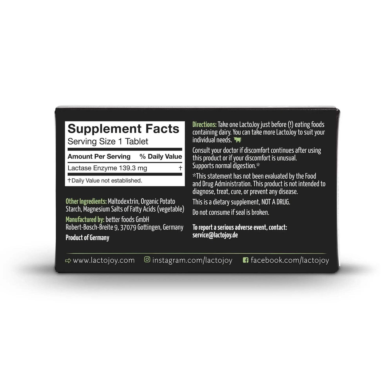 LactoJoy lactase pills – 14,500 FCC-units – 80 pills