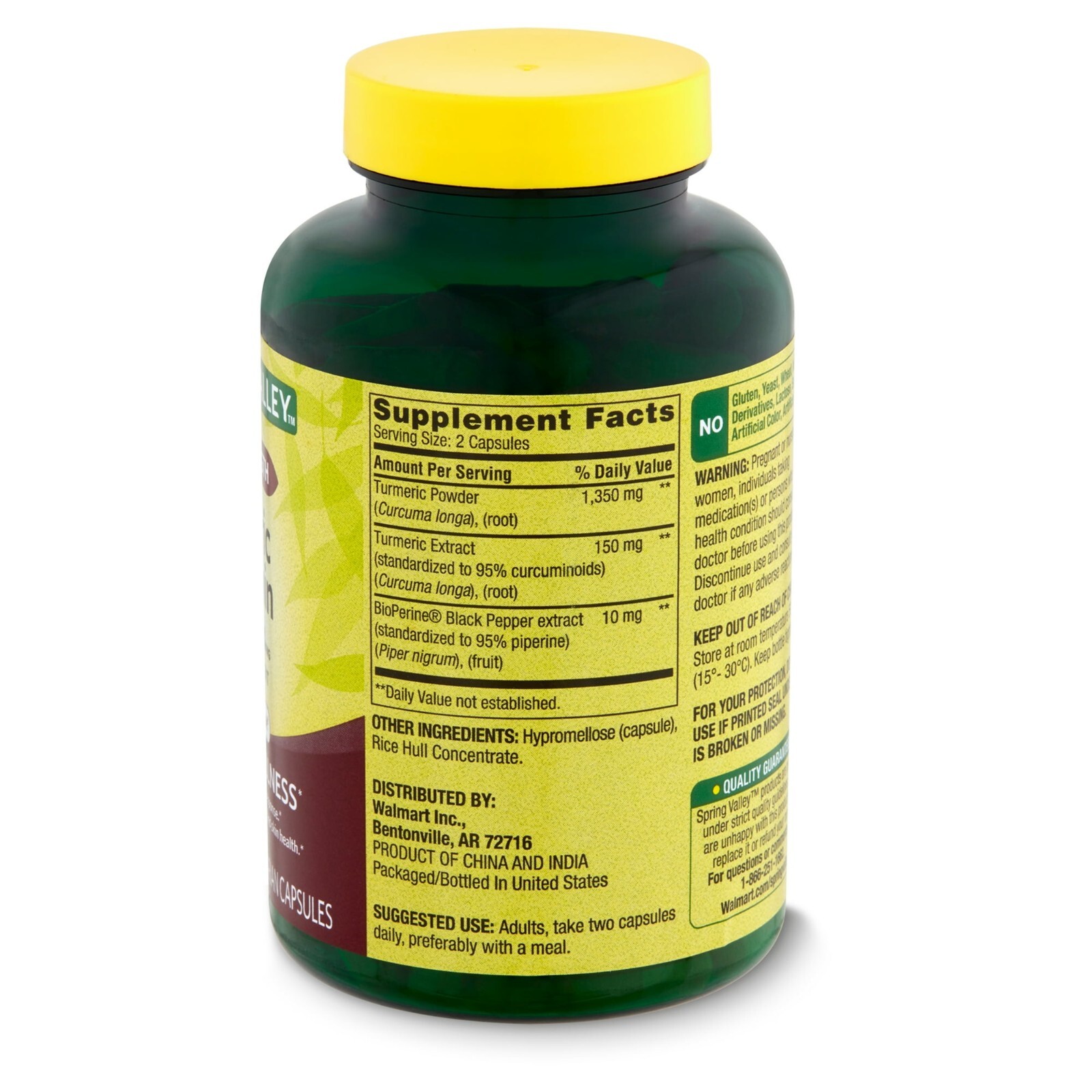 Spring Valley Ultra Strength Turmeric Curcumin Dietary Supplement- 1,500 mg- 90