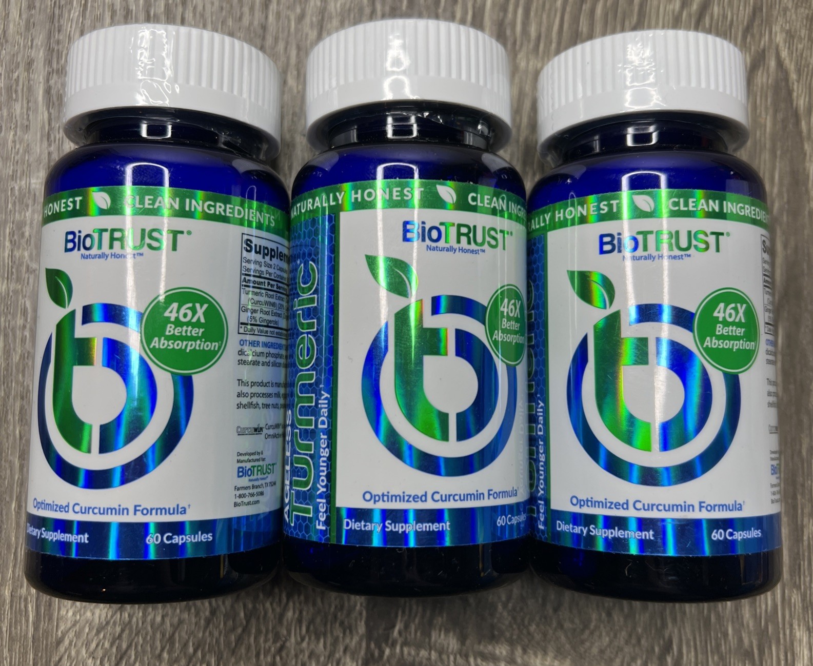 Lot Of 3 Biotrust Ageless Turmeric 60 Capsules New Sealed EXP 07/26