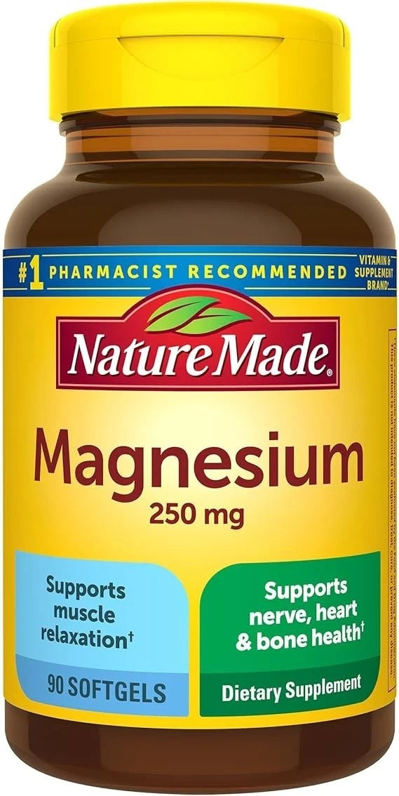 5 Pack Nature Made Magnesium, Helps Nerve & Muscle Function, 250 mg Exp 09/26+