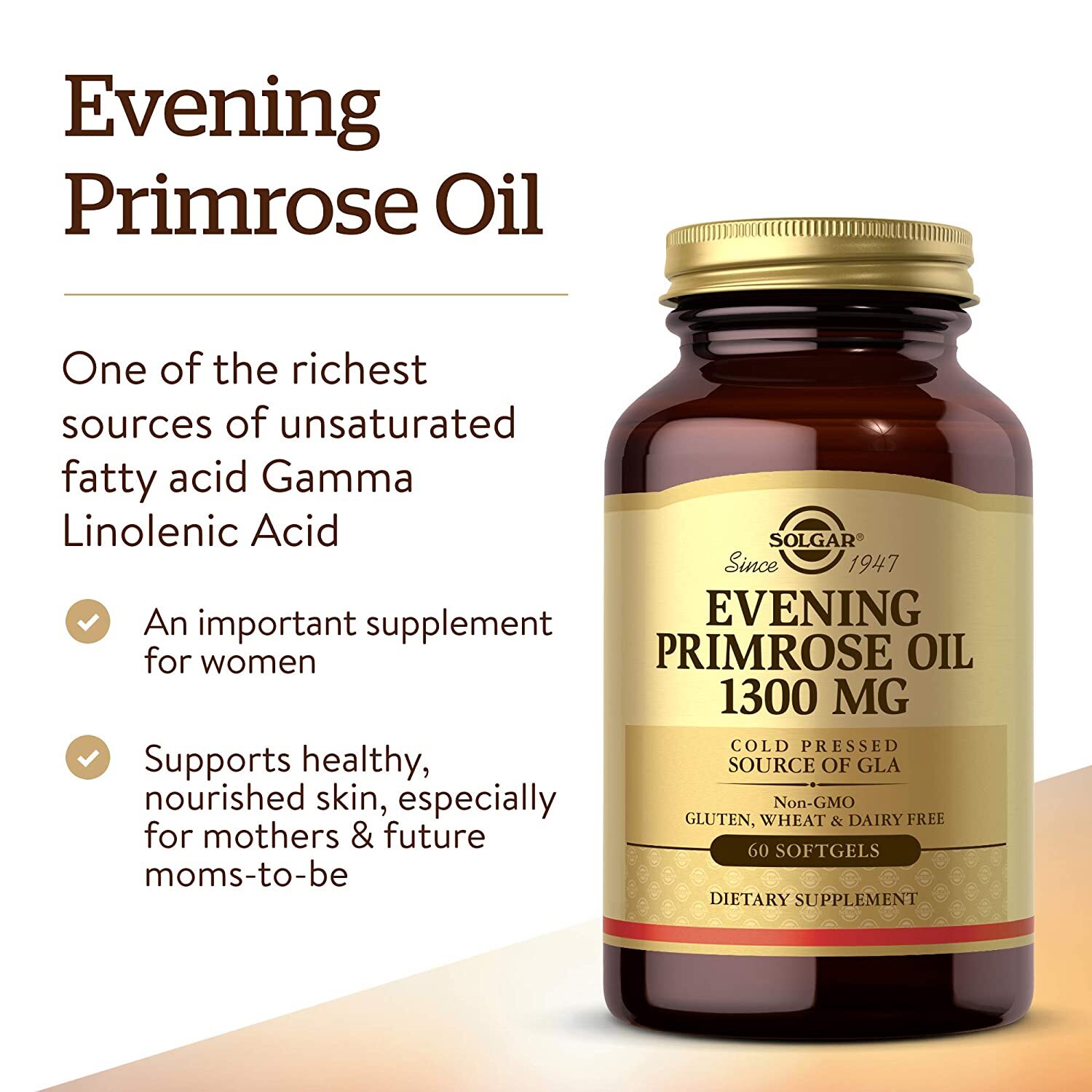 Solgar, Evening Primrose Oil, 1300 mg, 60 Softgels Long Expiry