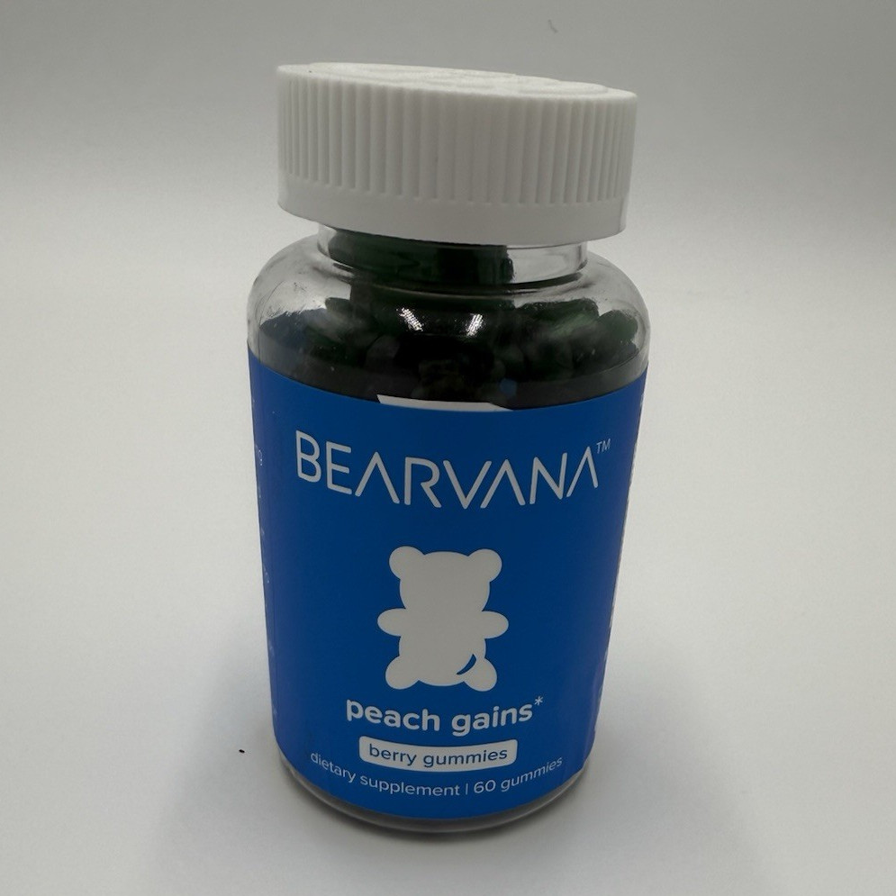BEARVANA Peach Gains Berry Gummies Weight Gain Dietary Supplement, 60 Count