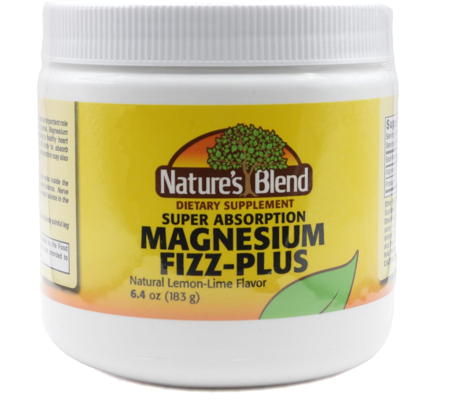 Nature’s Blend Magnesium Fizz Plus Lemon Lime Flavor 6.4Oz Gluten Free Powder