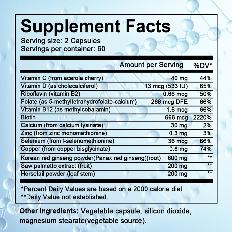 Hair Formula for Hair, Skin, & Nails Health – Biotin, Saw Palmetto, DHT Blocker
