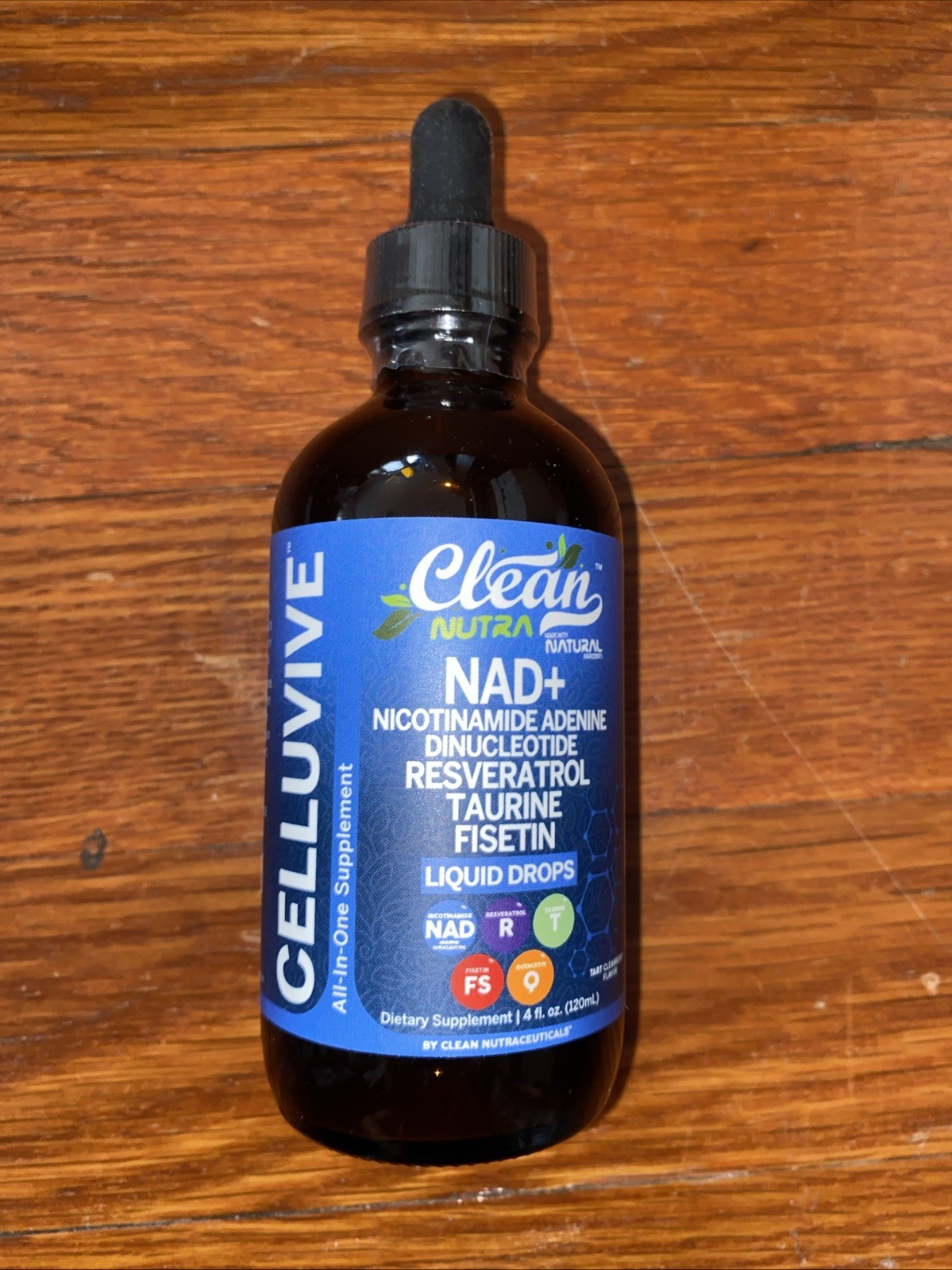Clean Nutra Celluvive NAD+ Supplement Liquid Drops Tart Cleanberry 4 fl oz