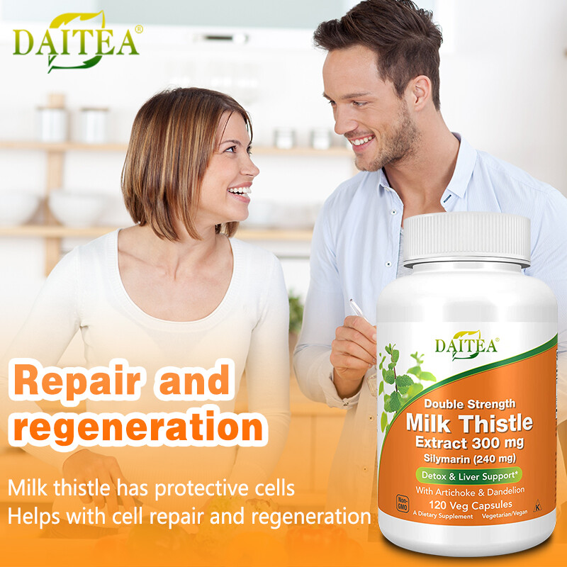 Milk Thistle Supplement – Double Strength 300mg for Liver Cleanse Detox & Repair
