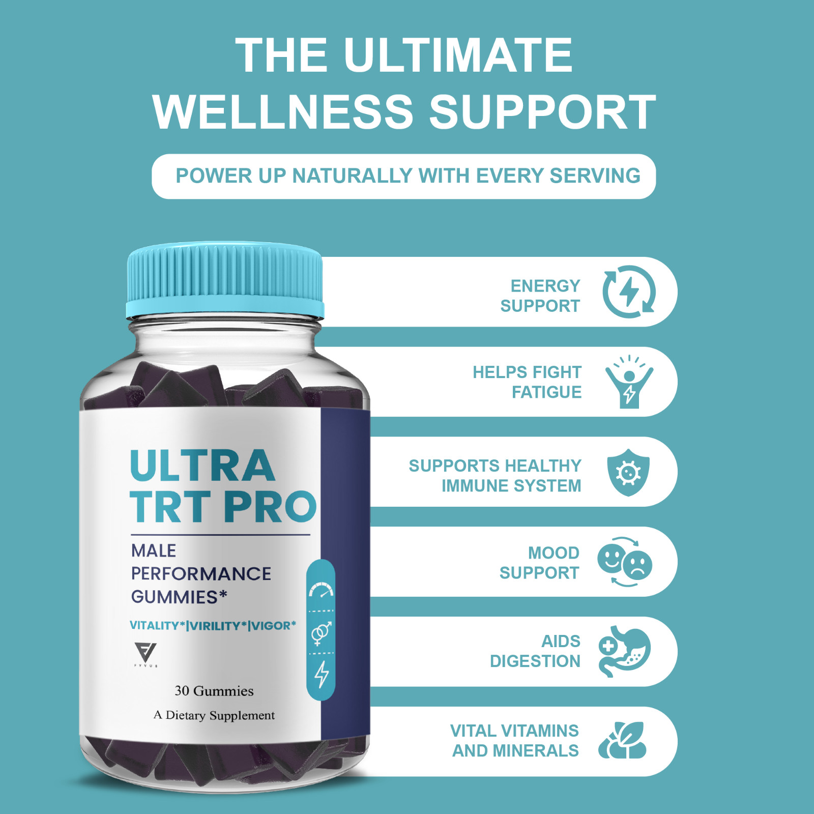 (3 Pack) Ultra TRT Pro Gummies, UltraTRT Pro Mens Supplement (90 Gummies)