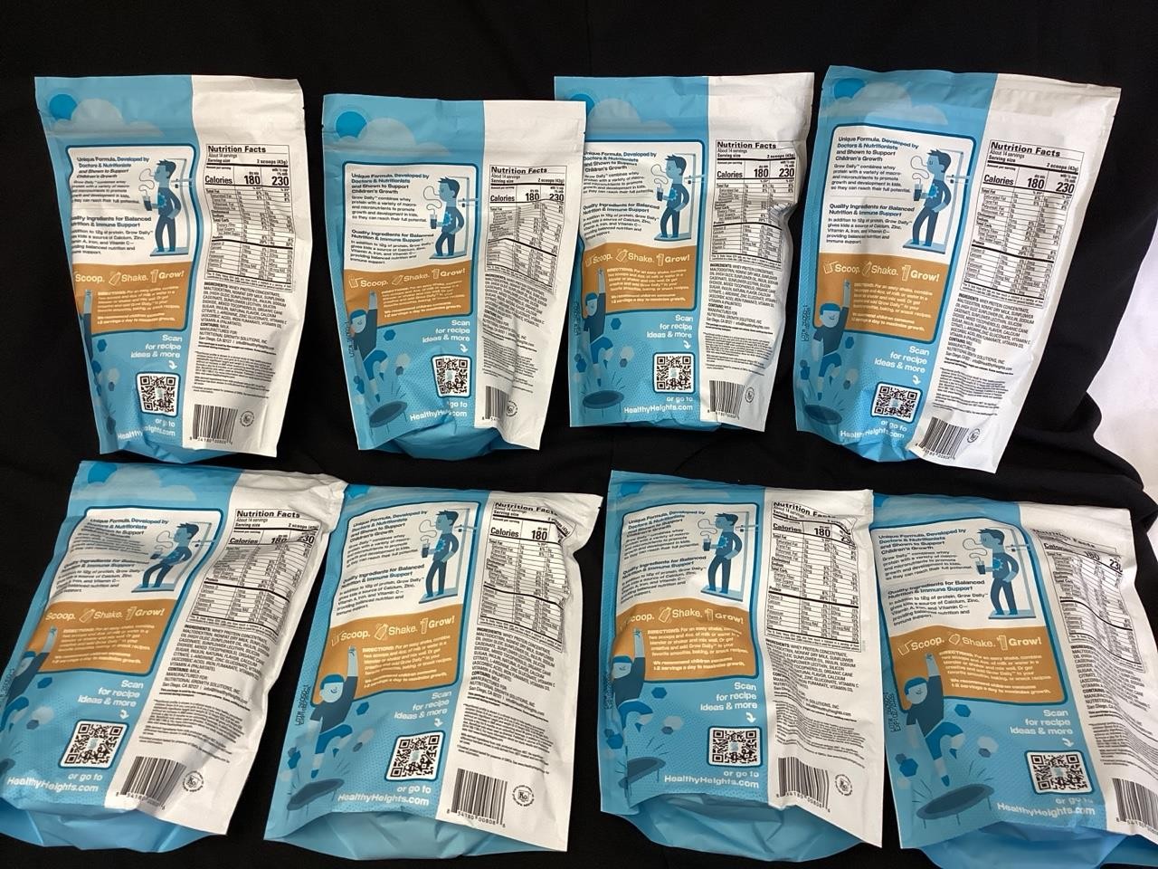 ++ Lot of 8 Healthy Heights Grow Daily Protein Nutrition Mix For Kids 3+ Vanilla