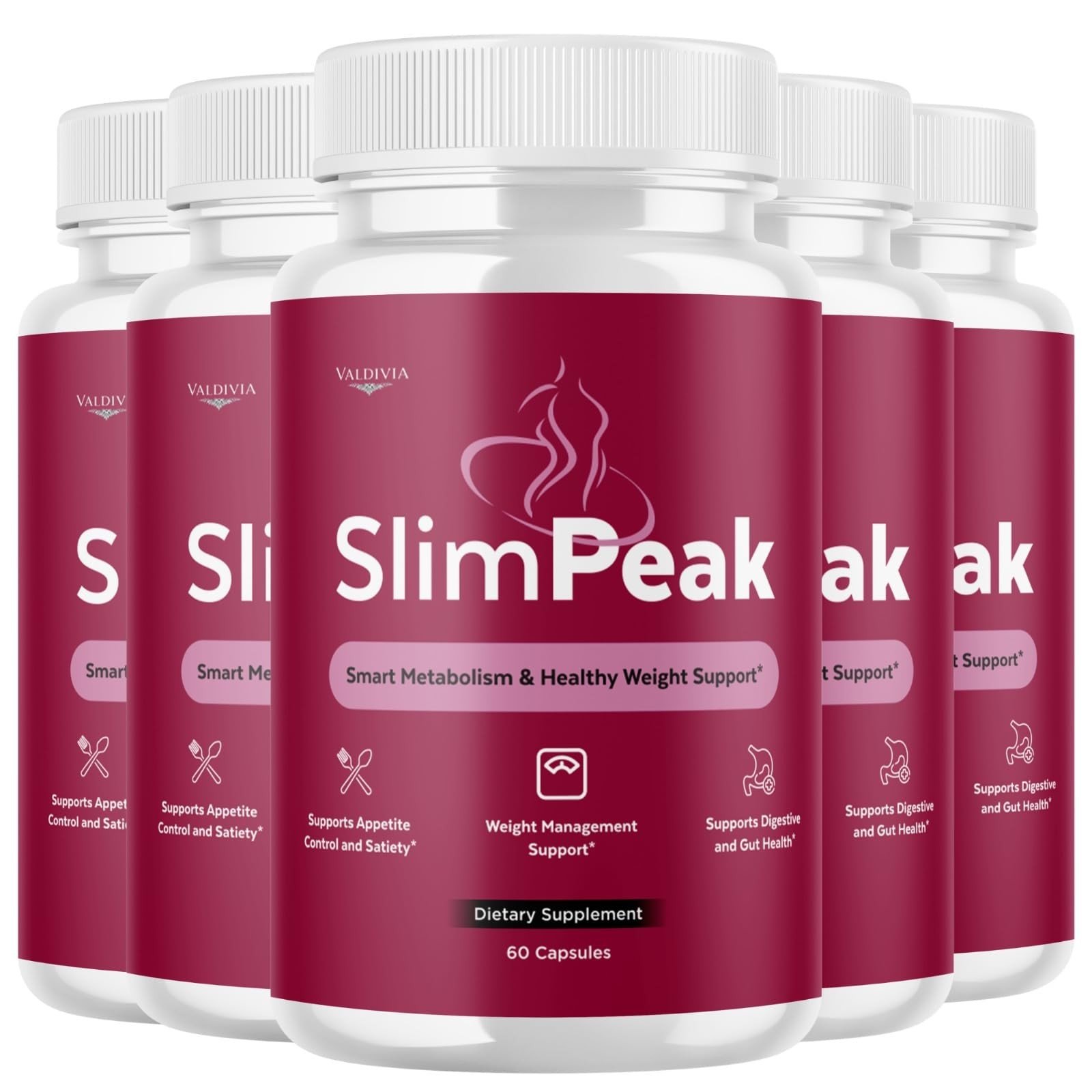 Valdivia (5 Pack) SlimPeak Capsules 300 Capsules 5 Pack Daily Made in USA