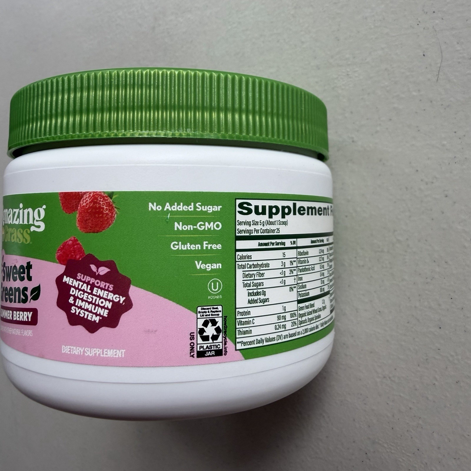 Amazing Grass Sweet Greens Summer Berry Powder 4.4 oz Sealed Exp 02/2027