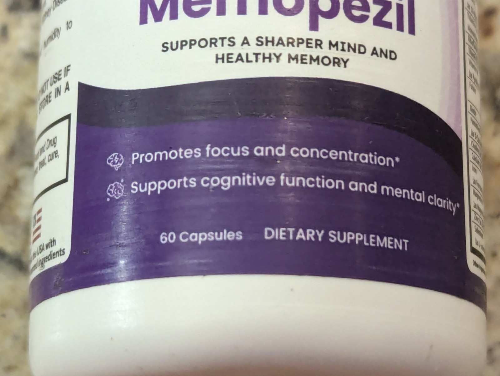 Memopezil Healthy Memory Supplement Brain Support 60 capsules exp: 03/2028
