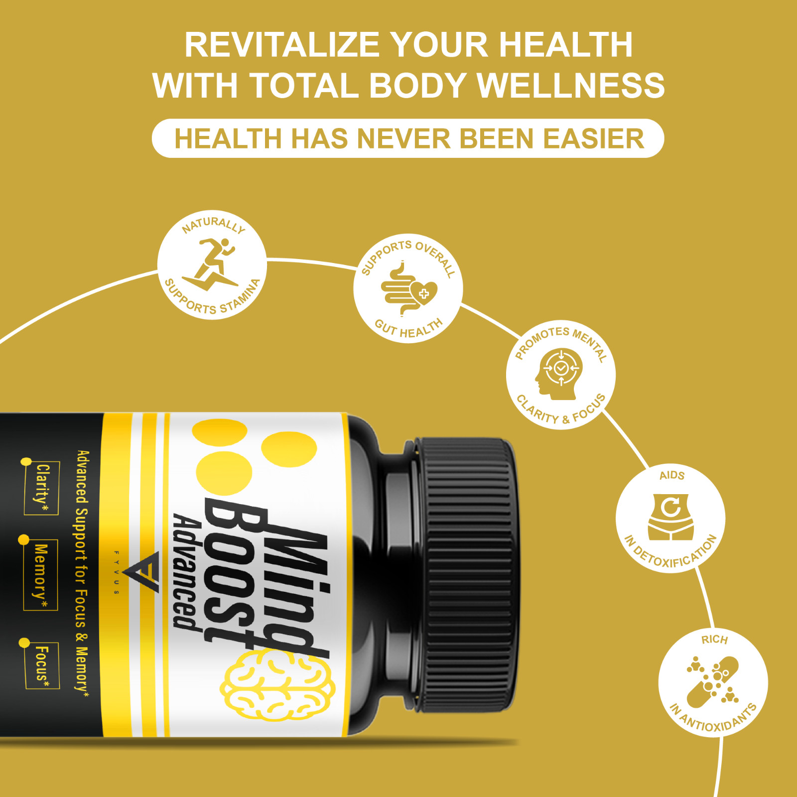 Mind Boost Advanced Premium Nootropic Pills, Mind Boost (60 Capsules)