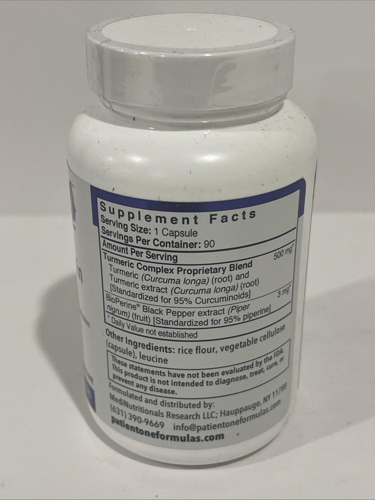 Patient One Turmeric Curcumin 1000mg – 60 Capsules – SEALED – Exp 06/27