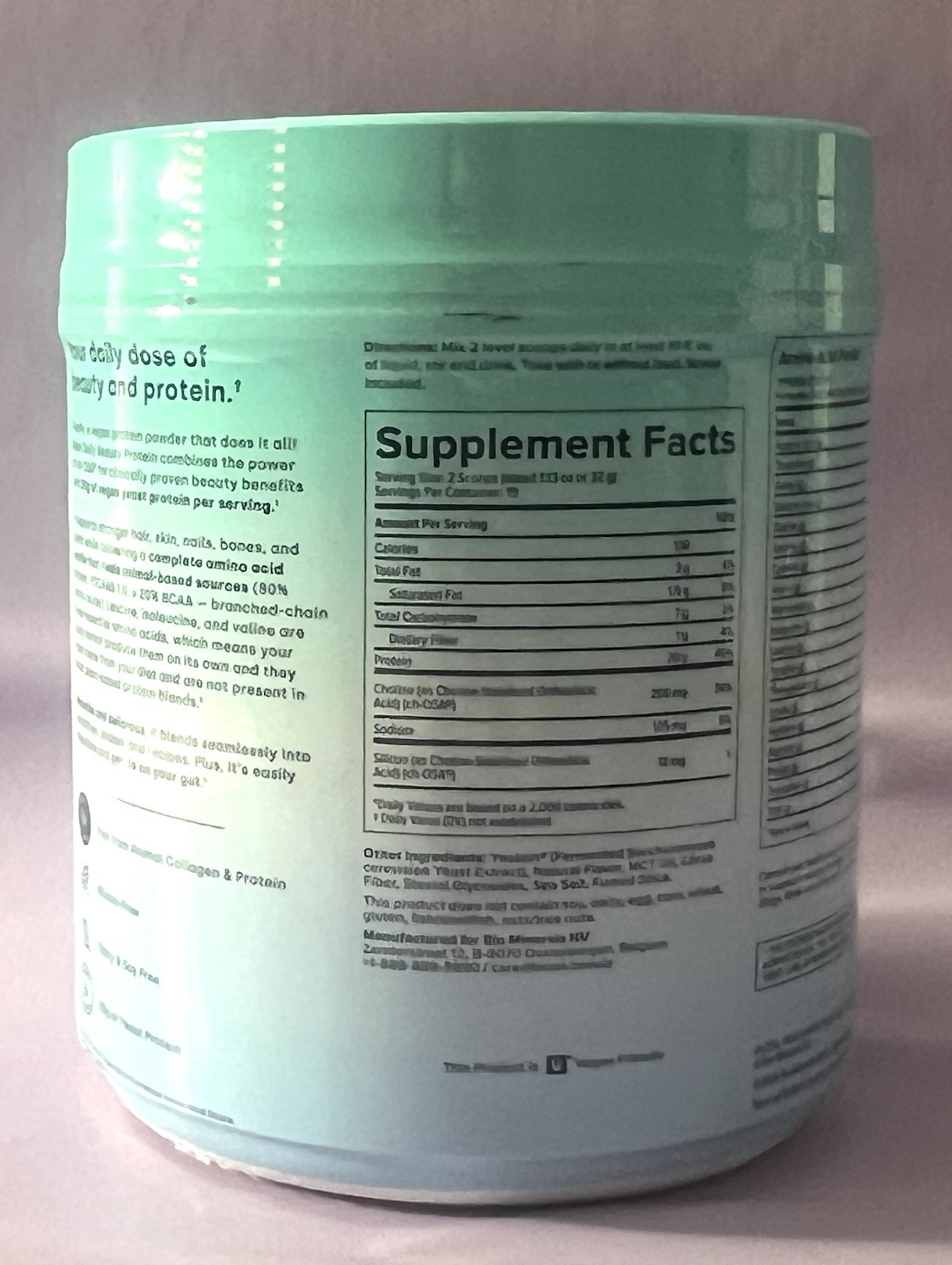 Biosil Daily Beauty Protein Powder Vanilla Vegan Soy & Pea Free 17 oz 12/2027
