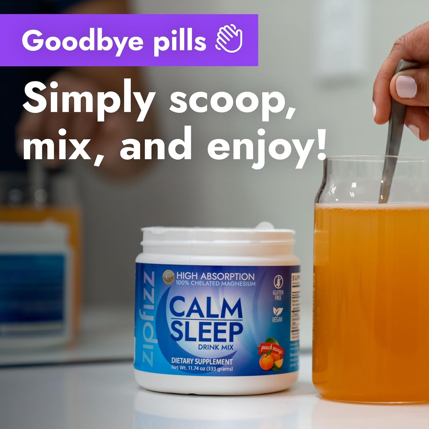 Sleep Supplement Powder Peach Mango 30-60 Servings Magnesium Melatonin