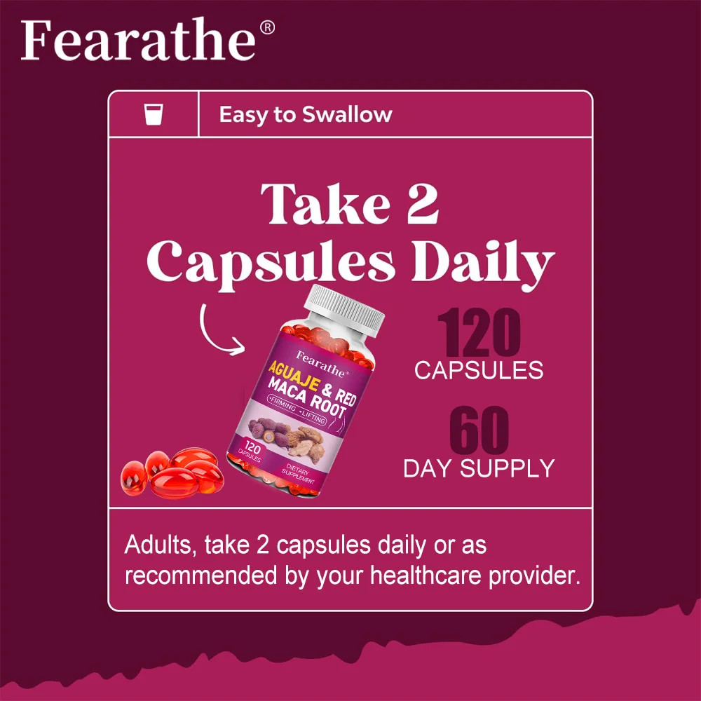 Aguaje Red Maca Root Extract Capsules for Enhanced Curves