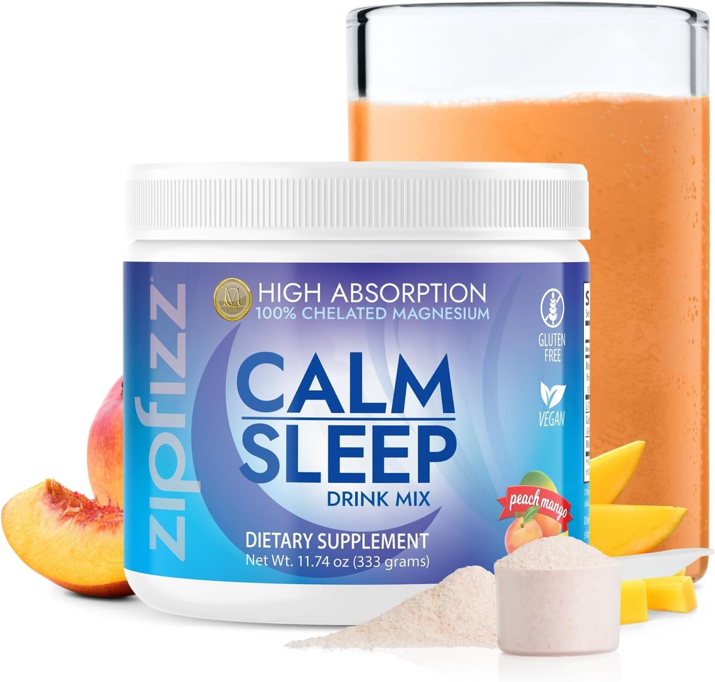 Sleep Supplement Powder Peach Mango 30-60 Servings Magnesium Melatonin