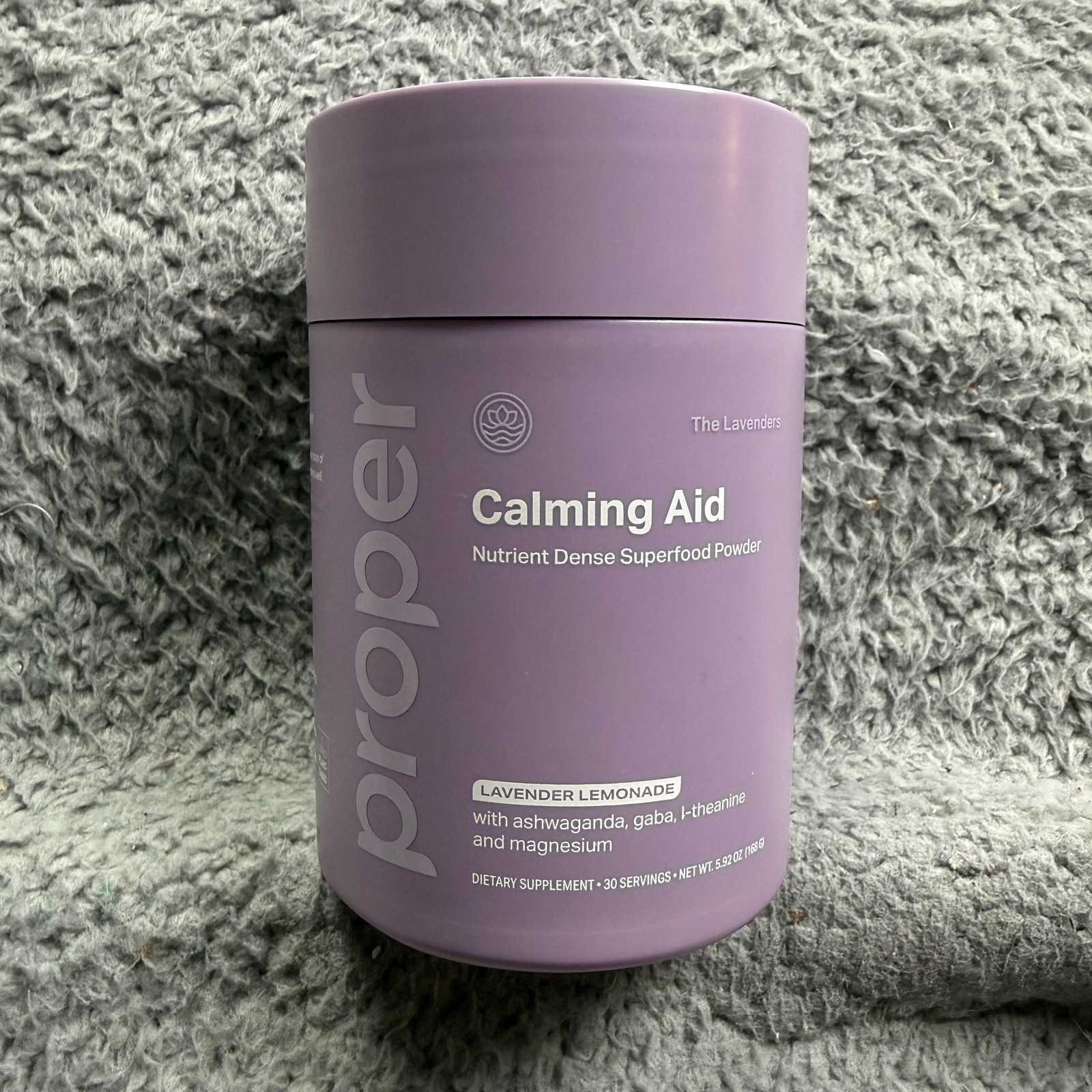 Proper Calming Aid Superfood Powder 30 Servings Lavender Lemonade Gluten Free