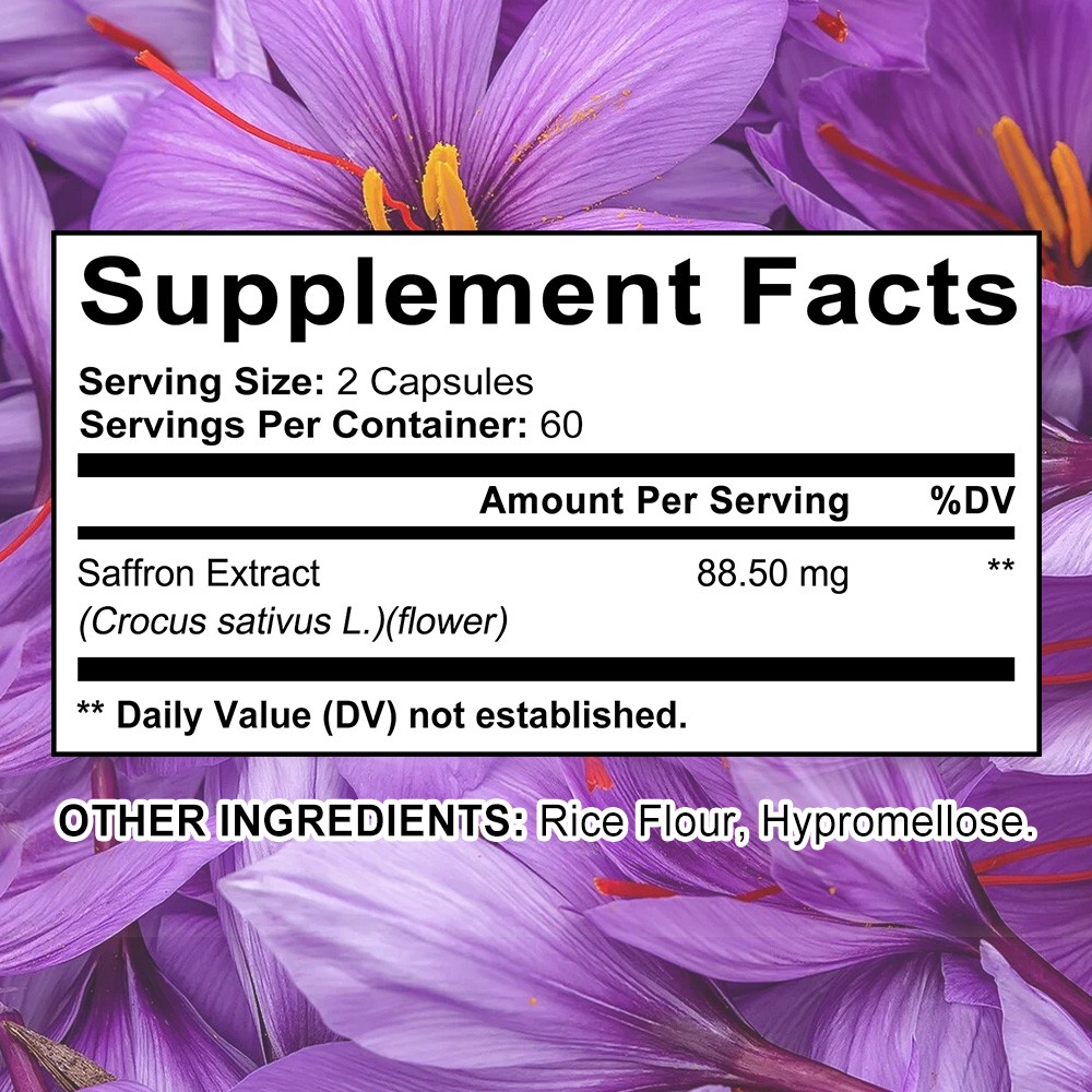 StressXcel Saffron Capsules 88mg,30/60/120Caps Vision Heart Health GMO-Free