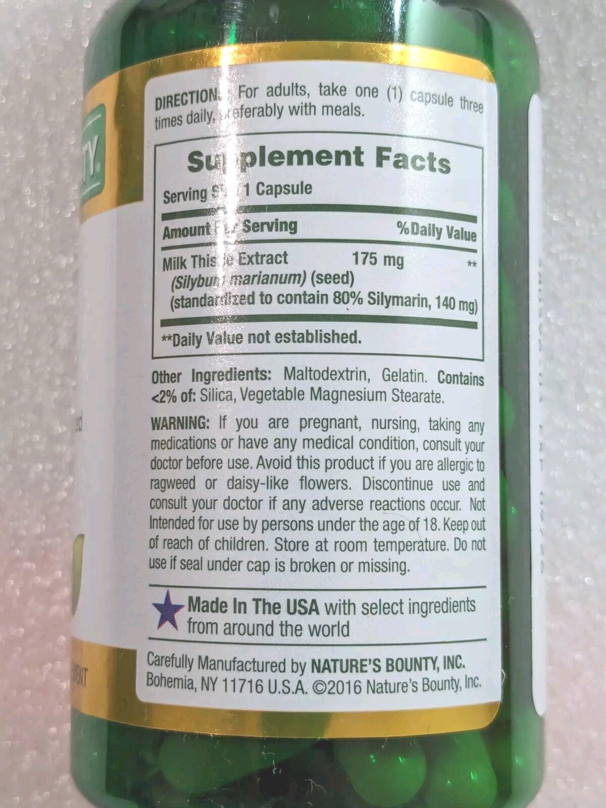 Nature’s Bounty Milk Thistle Extract 175mg, 100 Softgels New & Sealed