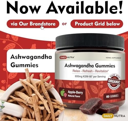 Ashwagandha 600mg Organic Root Extract 5% Withanolides 90 Capsules
