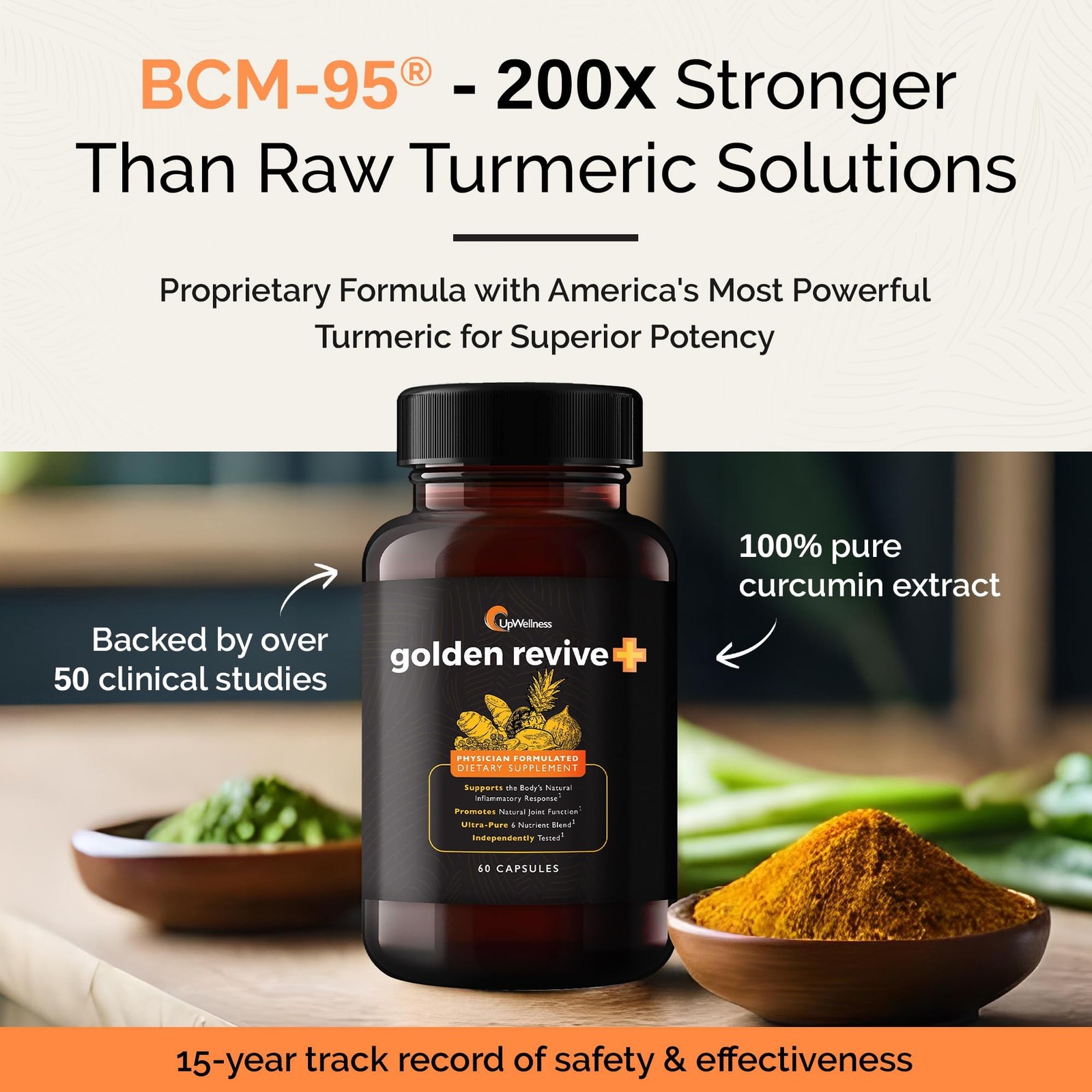 UpWellness Golden Revive + Joint Support Supplement 60 Count (Pack of 1)