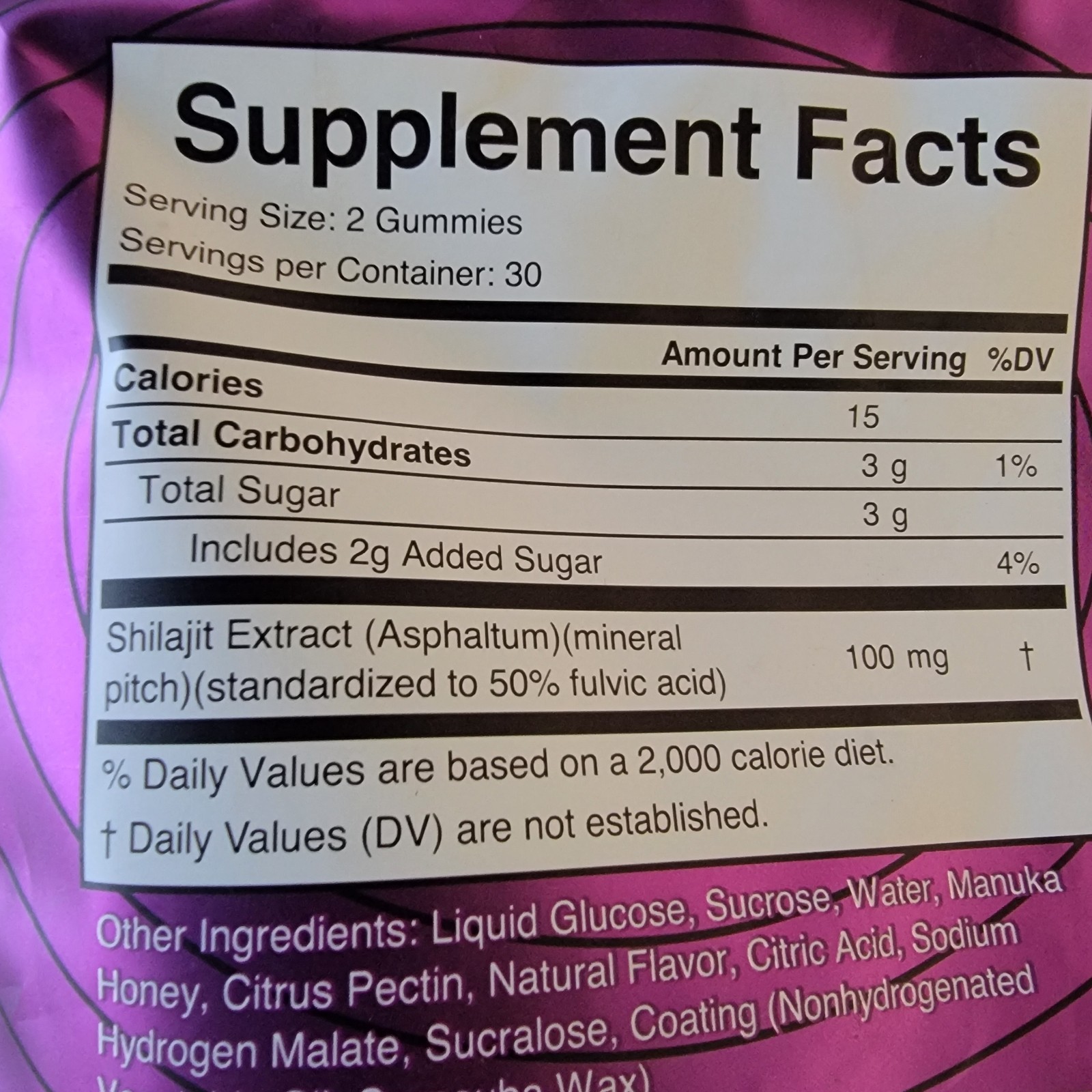 OH!Hi Shilajit Extract w/ Manuka Honey Extra Strength Gummies 60ct Vegan