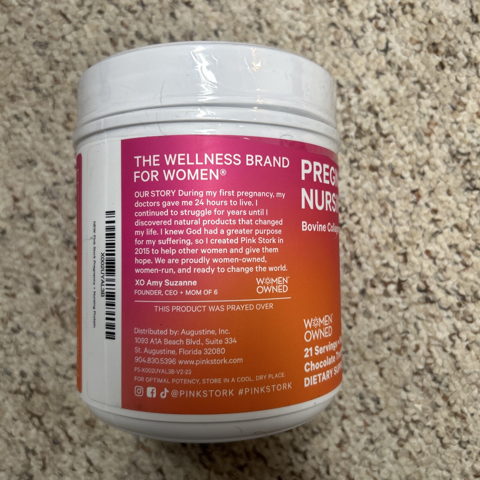 Pink Stork Pregnancy + Nursing Whey Protein Powder 21 Servings EXP 04/2026