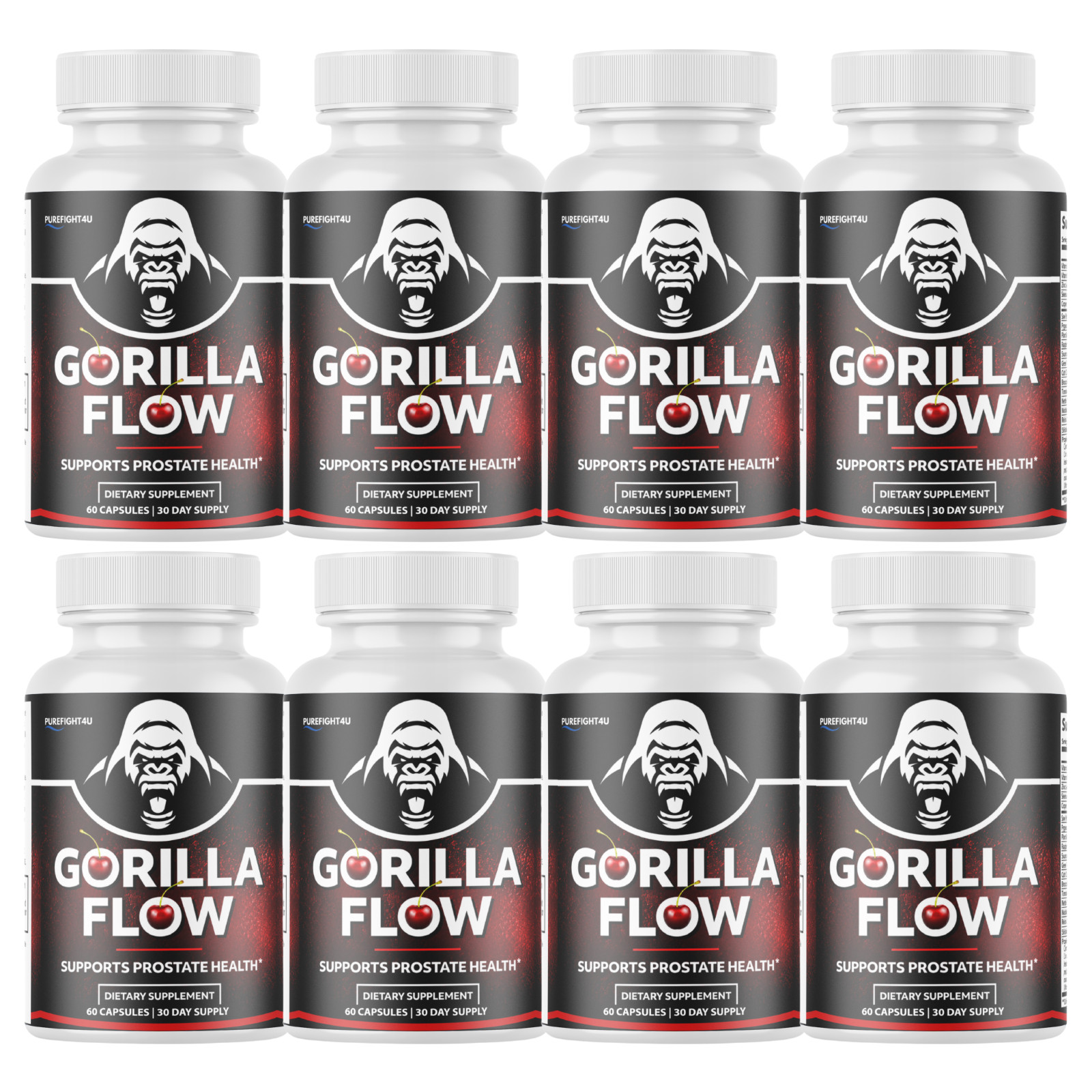 Gorilla Flow – Prostate Health Support Supplement | 60 Capsules – 8 Bottles