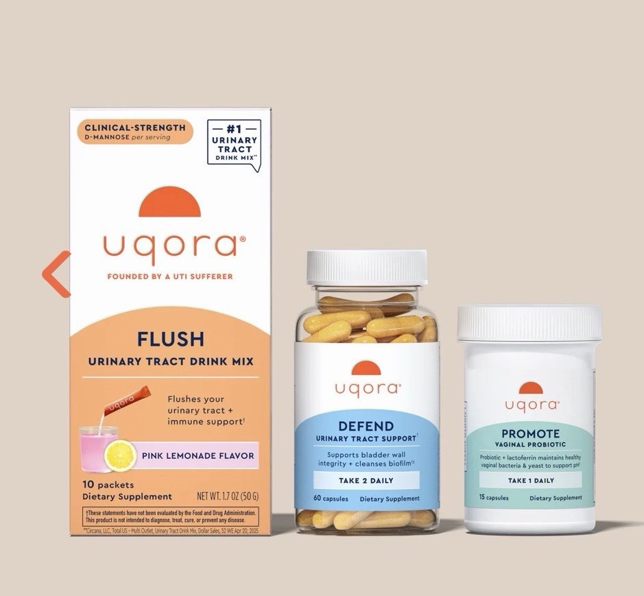 uqora Flush Pink Lemonade Drink blend 10 + Defend 60 Capsules + Promote 30