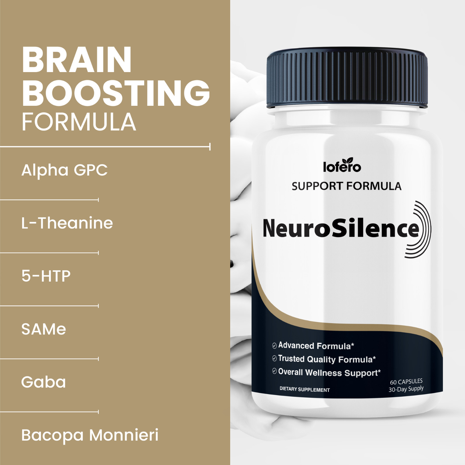 (3 Pack) NeuroSilence Nootropic Natural Formula Brain Memory Supplement (180 ct)
