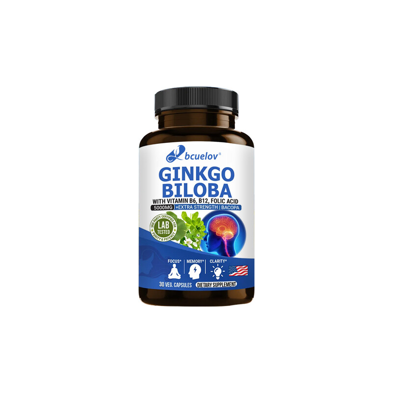 Ginkgo Biloba, 5000 mg, High Dose (24% Flavones), 120 Capsules – Vegan