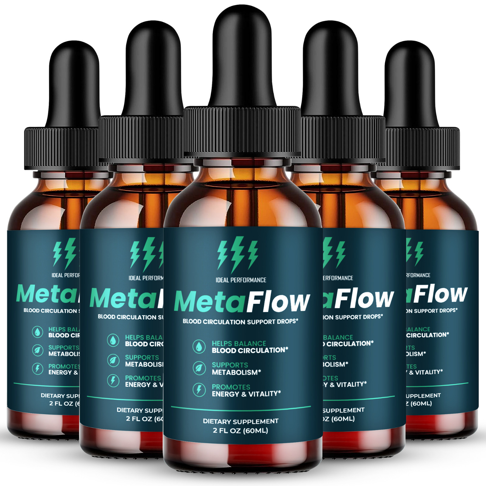 MetaFlow Drops, Official Meta Flow Supplement Droppers (5 Pack)