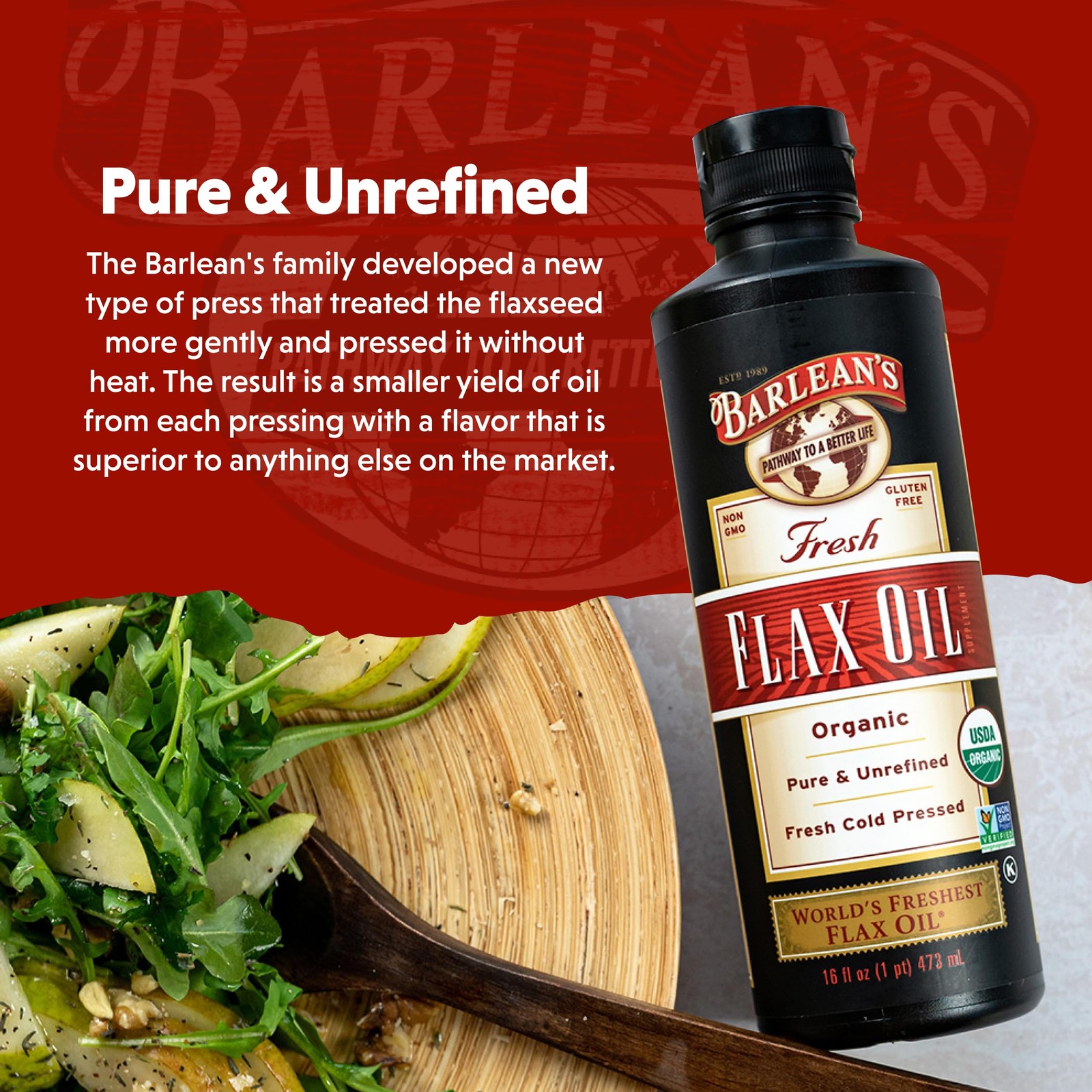 Barlean’s Organic Flaxseed Oil Liquid from 32 Fl Oz (Pack of 1), Default
